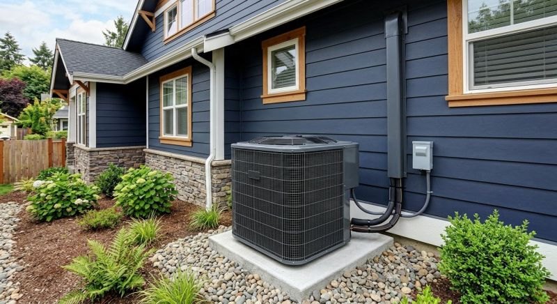 Home central air conditioning equipment ready for repair service