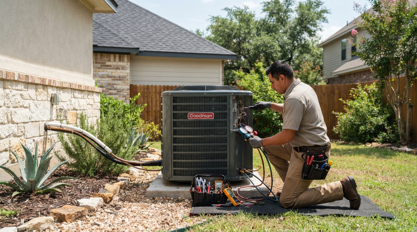 Residential HVAC equipment prepared for service in Austin, TX