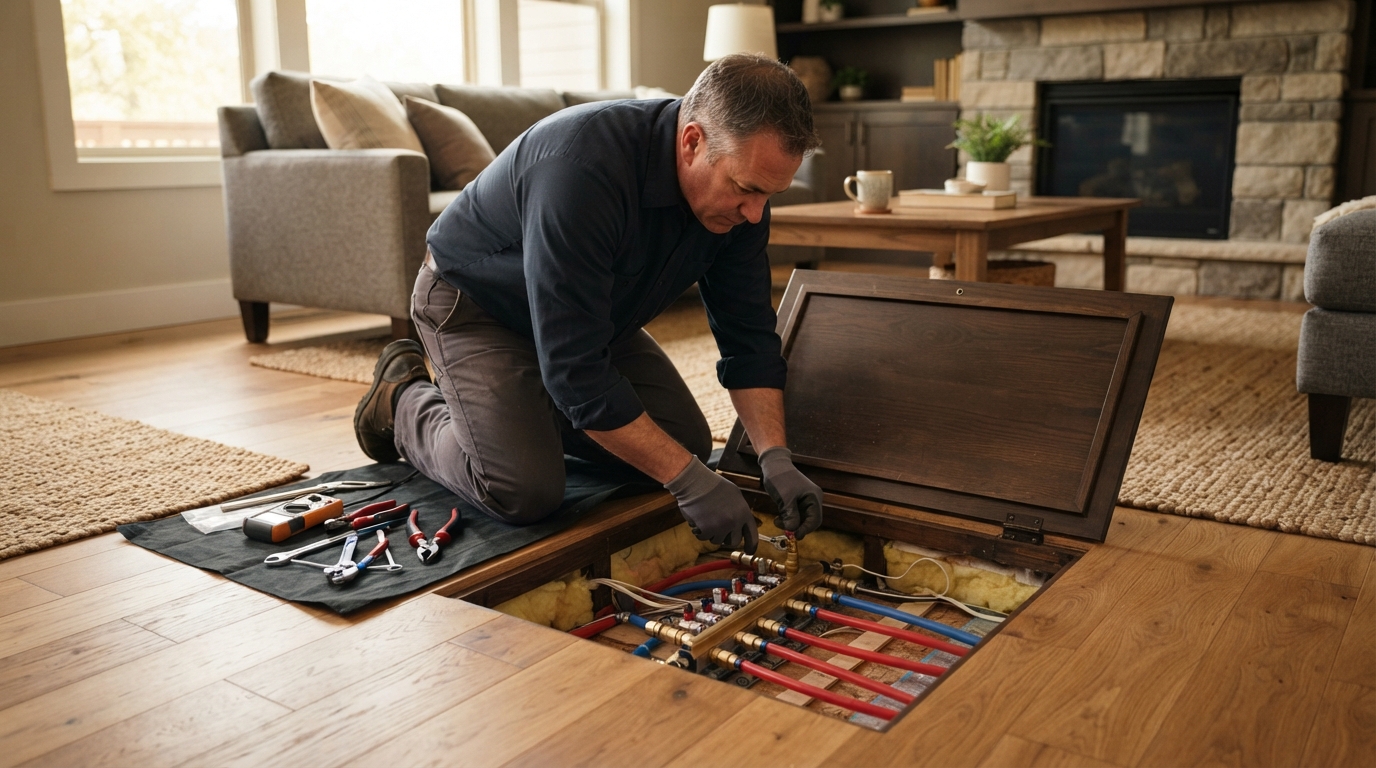 Residential floor heating controls and warm flooring